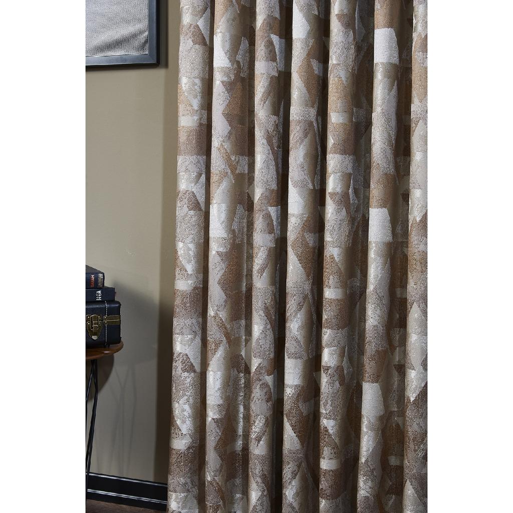Blue / Gray Geometric Patterned Colorful Fund Curtain Zack - Pilated - Patient - Winding Extrafor