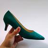 Spring Summer High Heels Women Pumps Party Shoes Elegant Office Lady Middle Heels 5cm Soft Comfortable Daily Wear Black Green Plus Size 42
