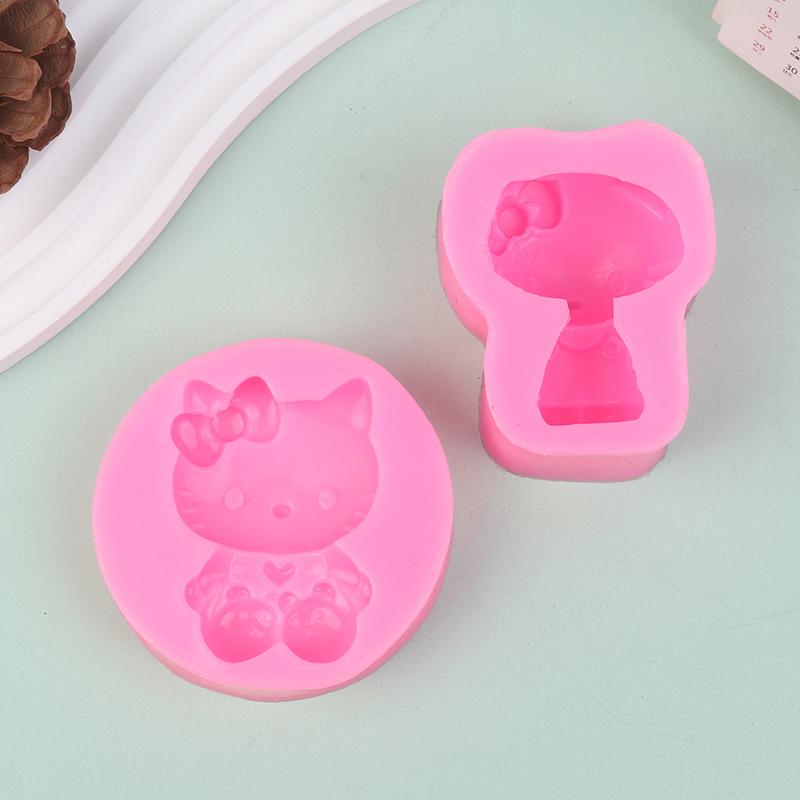 Kreslená Zábavná Kočka Silikonová Forma Roztomilá Fondánová Dortová Dekorativní Čokoládová Forma DIY Aromaterapeutická Sádrová Forma na Svíčky