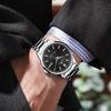 Business Men's Watch VA VA VOOM Fashion Trend Blue Stainless Steel Waterproof Quartz Movement Boutique Men Casual Wristatch