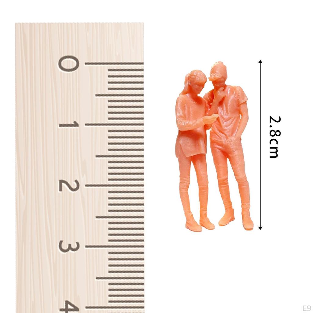 Figurine de cuplu 1/64 Figurine nevopsite Model Tren Cale ferată Scene în miniatură Zână