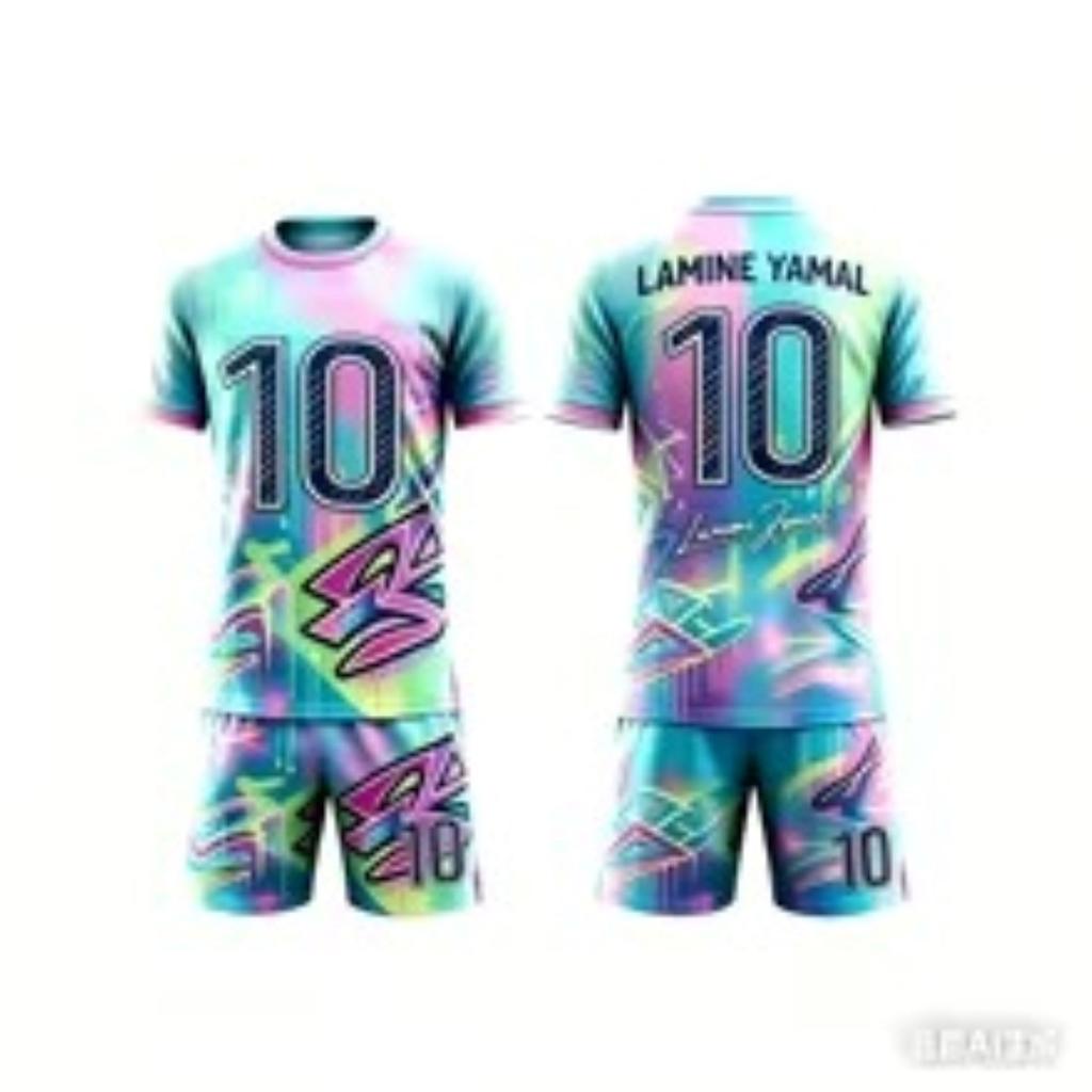 Nuovo set estivo Yamal #10 maglia e pantaloncini da calcio ad asciugatura rapida e vestibilità ampia abbigliamento da allenamento per bambini