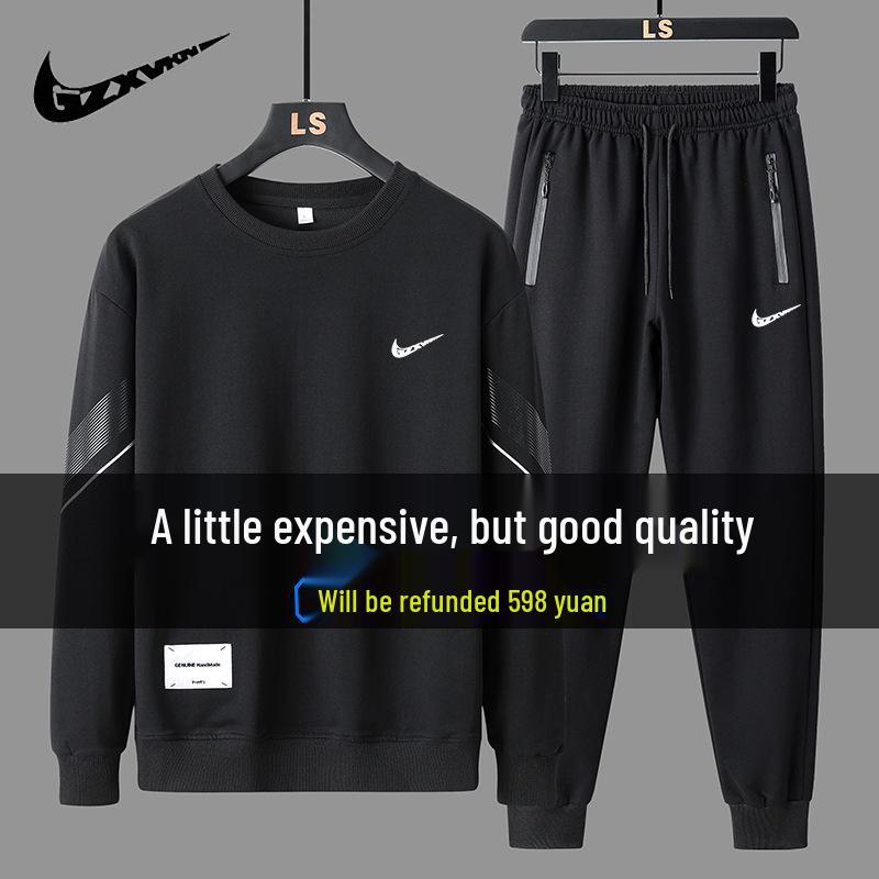 Herren Trendy Stehkragen Jacke & Hoodie Sportbekleidungsset für Frühling/Herbst