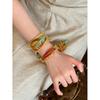 Matte silk scarf hollow opening bracelet retro niche temperament bracelet niche exaggerated high-end jewelry women