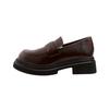 Platform women's spring new brown single shoes retro British style small leather shoes