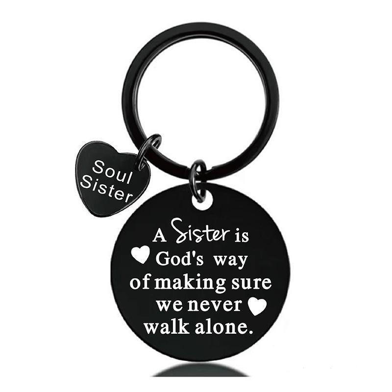 Keychain Pendant for Best Friends Sisters Friends Christmas Gift Metal Keychain Stainless Steel Keychain for Backpack Bag Pendant