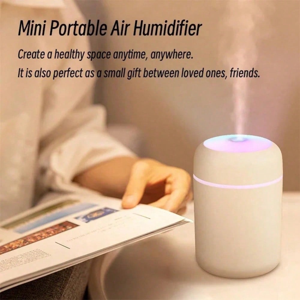 Portable Ultrasonic Air Humidifier, Car Humidifier, Color Cup, Aroma Diffuser, Mist Cooler, USB Car Light Purifier, 300ml