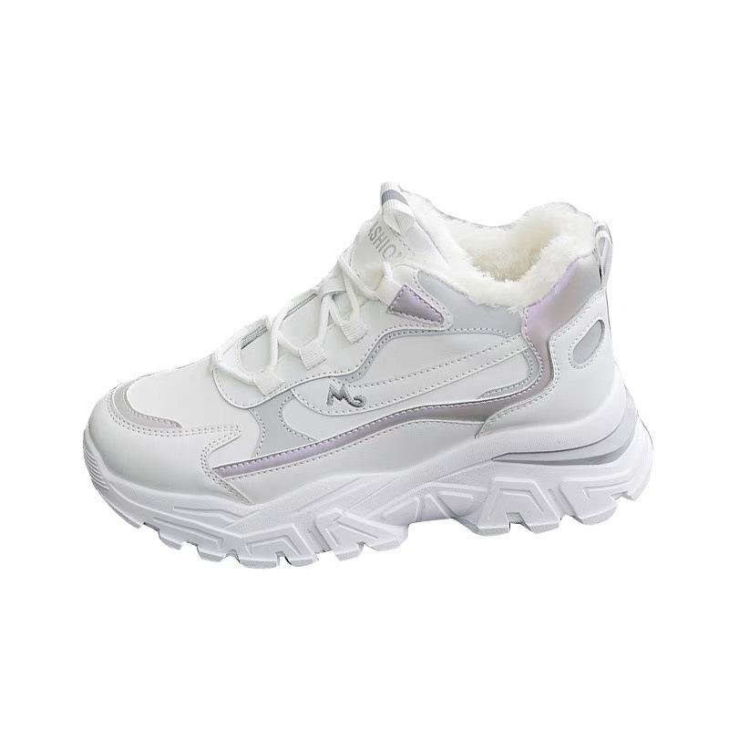Cotton shoes women's 2025 winter new velvet dad shoes women's ins trendy versatile sports casual shoes student warm shoes