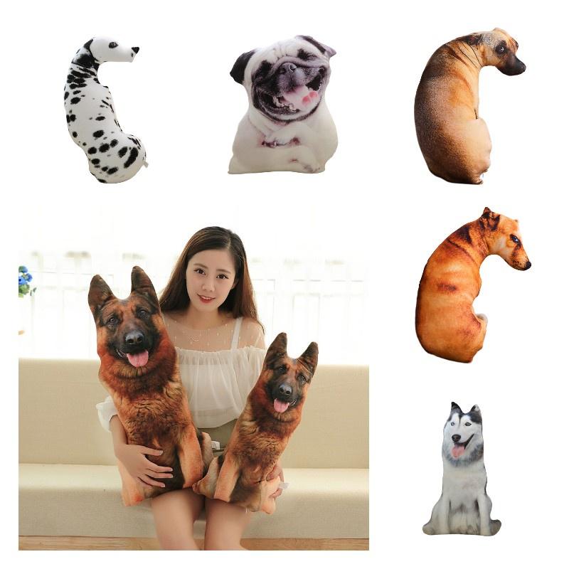 Creative 3d Simulation Dog Pillow, Plush Toy Dog Stuffed Animal For Kids, Short Plush Fabric, Pp Cotton Filling, Various Sizes And Colors