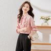 Women's French Ruffled Collar Long-Sleeve Blouse