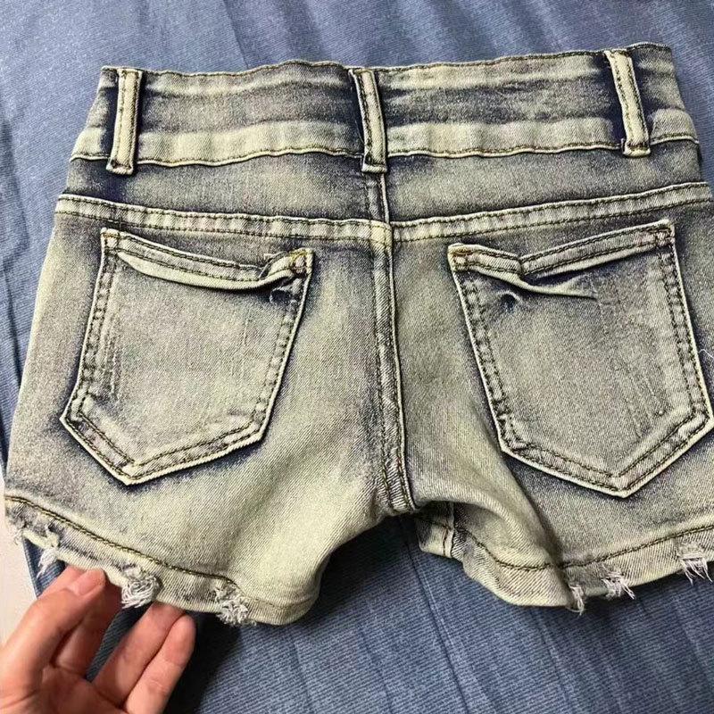 American Plus Size Spicy Girl Low-Waist Denim Shorts - Summery, Slimming, Sexy, High Street Style, Hip-Hugging Super Short Hot Pants