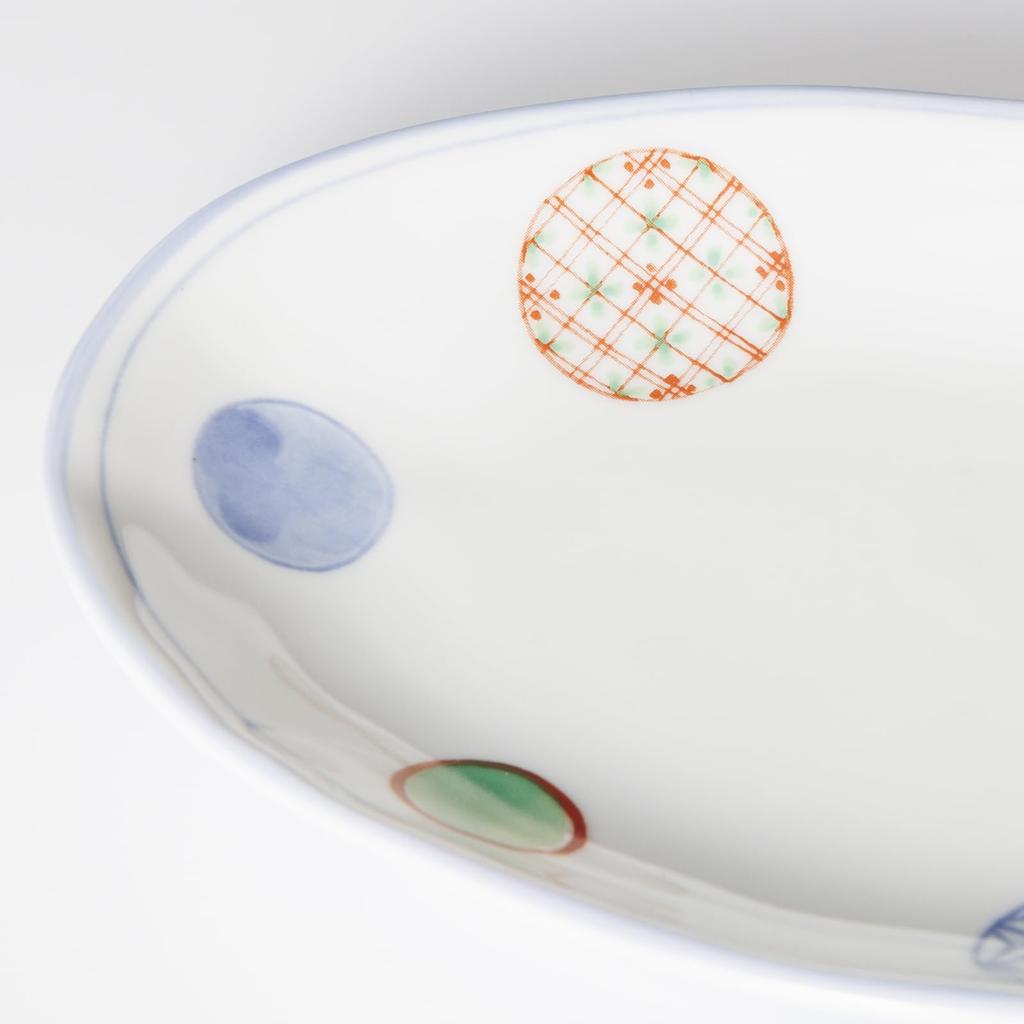 Mino Ware Dinnerware Set of 5 Plates 17cm Microwave and Dishwasher Made In Product Number 564625 "Nishikimarumon" Cloud-Shaped (Small), Approx.