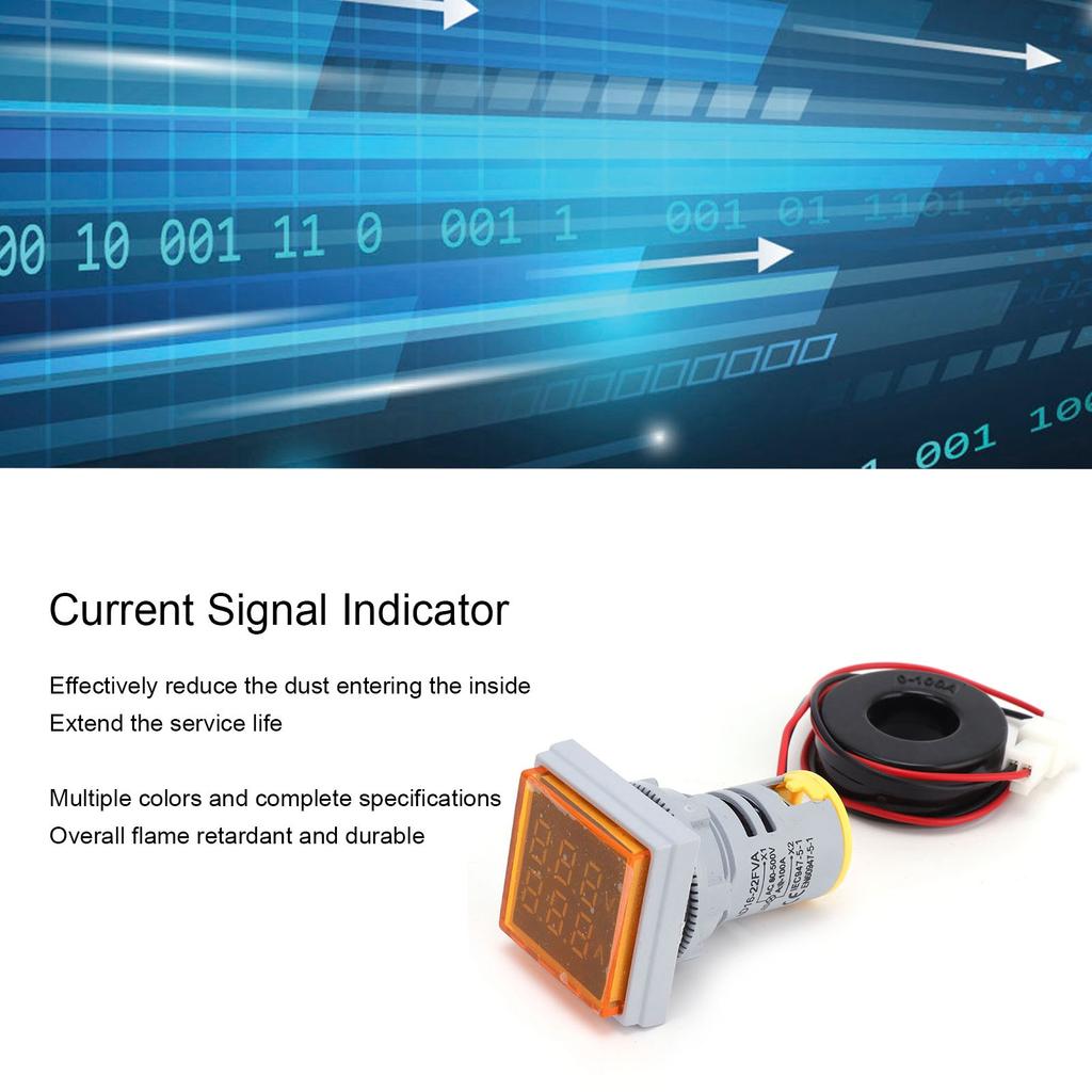 Current Signal Indicator   2‑Display   Lamp Light 60.500V AC AD16‑22FVA
