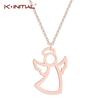 Kinitial Fashion Angel Wings Necklaces for Women Girl Guardian Angel Pendant Statement Choker Necklace White Angel Gift Jewelry