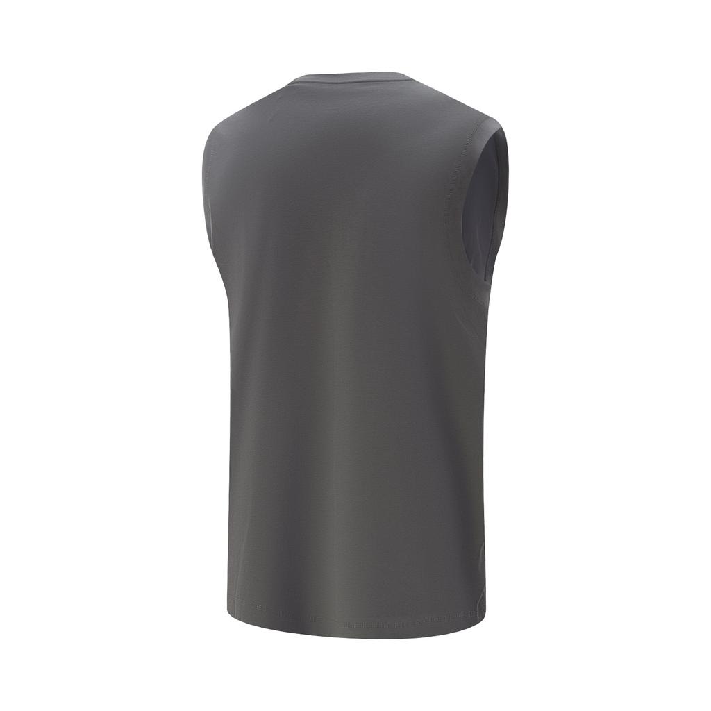 Li Ning Bad Five Letter Round Neck Comfortable Breathable Versatile Sleeveless Vest Men Tops Coal-Gray AVSV073-5