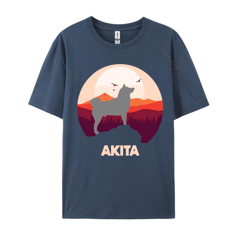 Normcore Akita And Moon Halloween Tshirt Vintage Black Top Tshirts Family Tops Shirts Cotton Mens England Style