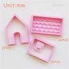 1Set Gingerbread House Cookie Cutter Mold Cartoon Mini Christmas House DIY Assembly Biscuit Fondant Embosser Stamps Baking Tools