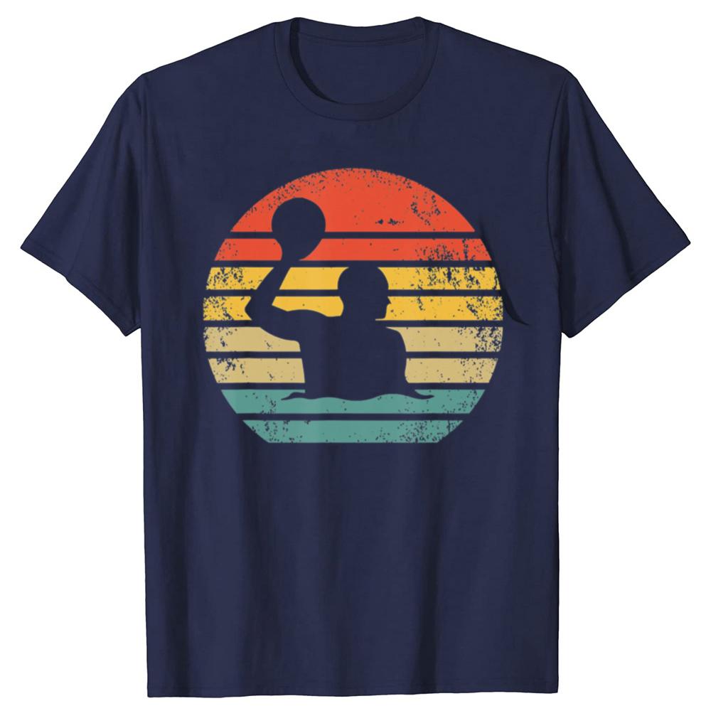 Funny Retro Water Polo Player Vintage Waterpolo Graphic T Shirts Men Women Pure Cotton Humor Tee Shirt Short Sleeve Clothing