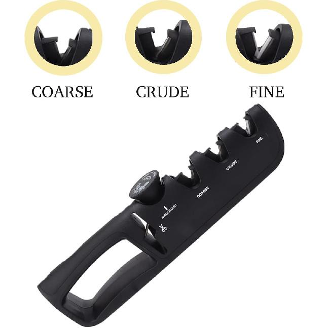 Adjustable Sharpener, Premium Kitchen Sharpeners, Sharpener with Adjustable Angle Guide, Four In One Multi Functional Non-Slip Sharpeners for Kitchen