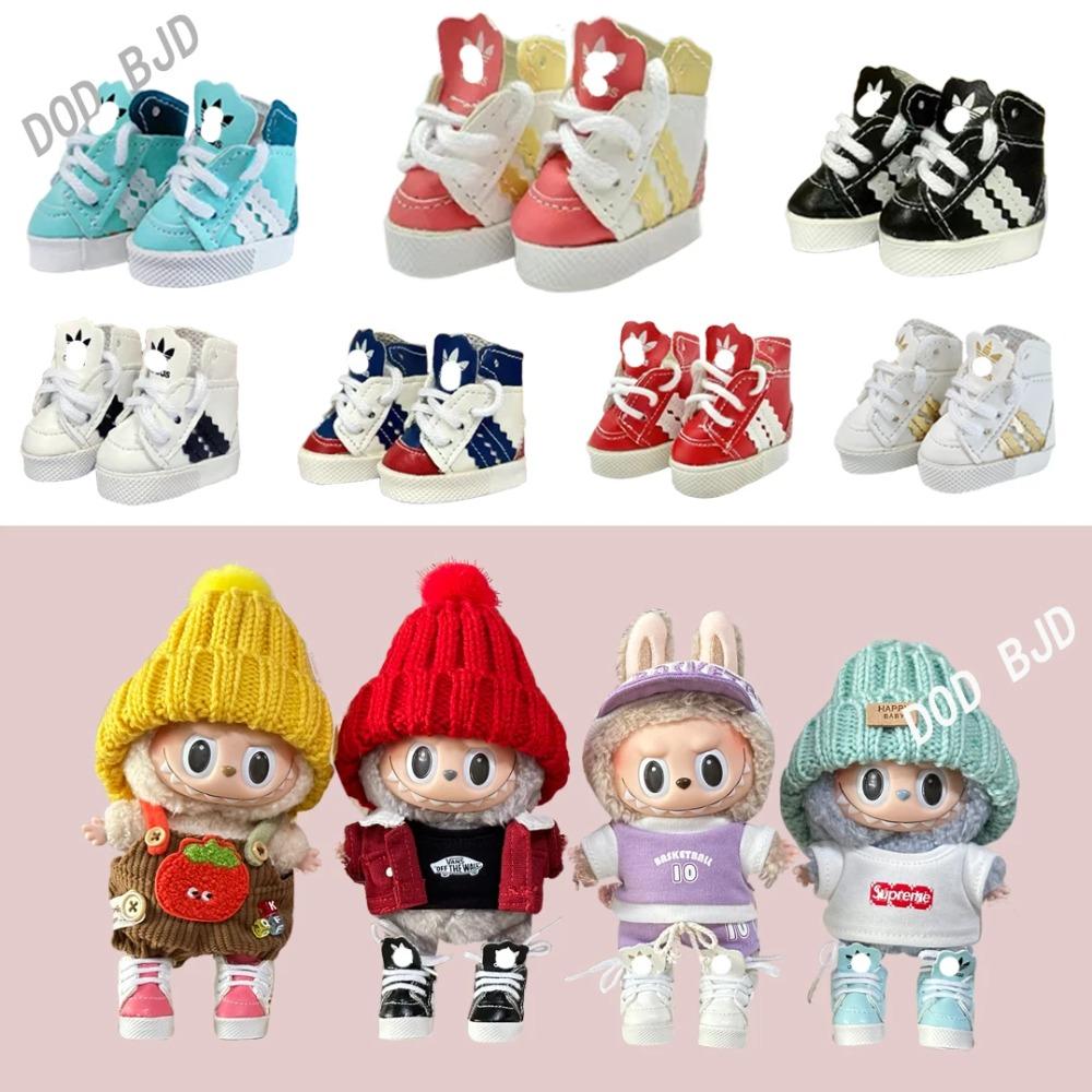 Labubu  Shoes (4*1.8cm) Doll Sneakers ,for 17cm Macaron Plush and 15cm EXO Cotton Doll and 1/6 BJD Doll Clothes Shoe Accessoires