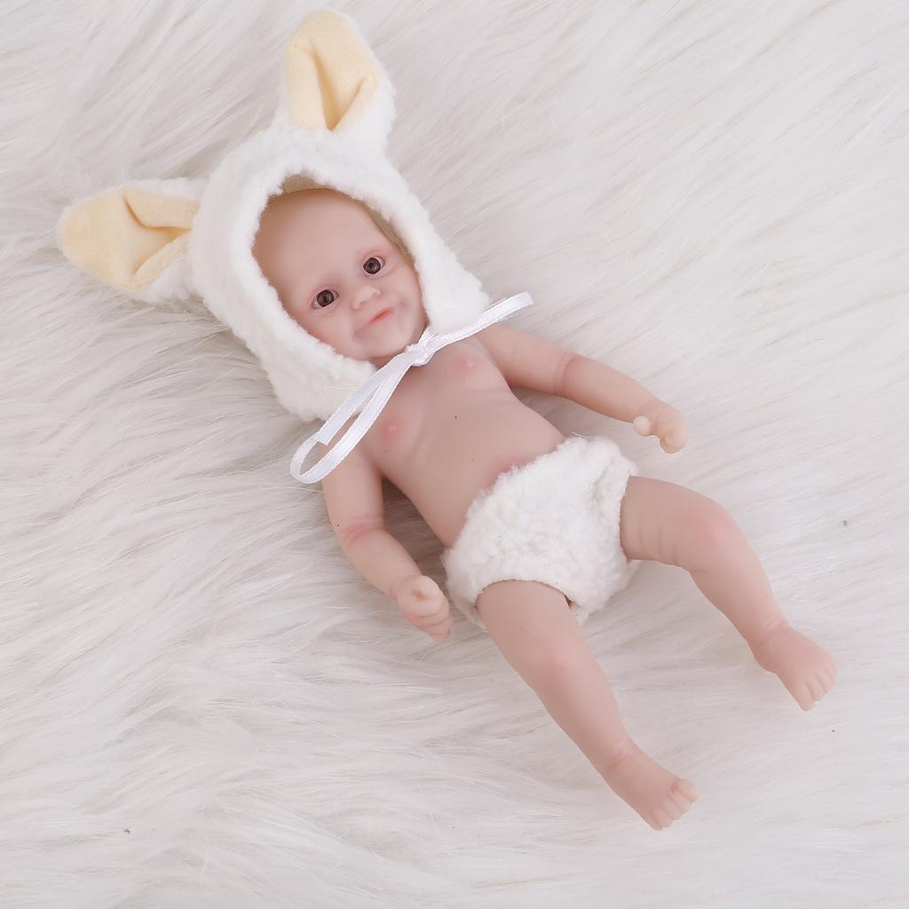Neugeborene Babypuppe, realistische Neugeborenen-Babypuppen, Ganzkörper-Silikon, süße kleine Babypuppe, realistische Simulationspuppe