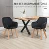 Dining Chairs, Set of 2, Modern Design, Velvet Look, Rubberwood, 54x57x80 cm, Black