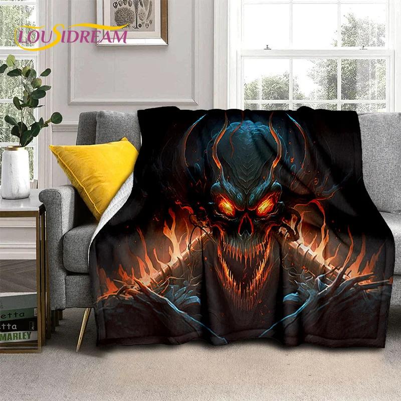 Gothic Horror Monsters Demon Ghost Soft Flannel Blanket for Beds Bedroom Sofa Picnic,Throw Blanket for Cover Outdoor Leisure Nap