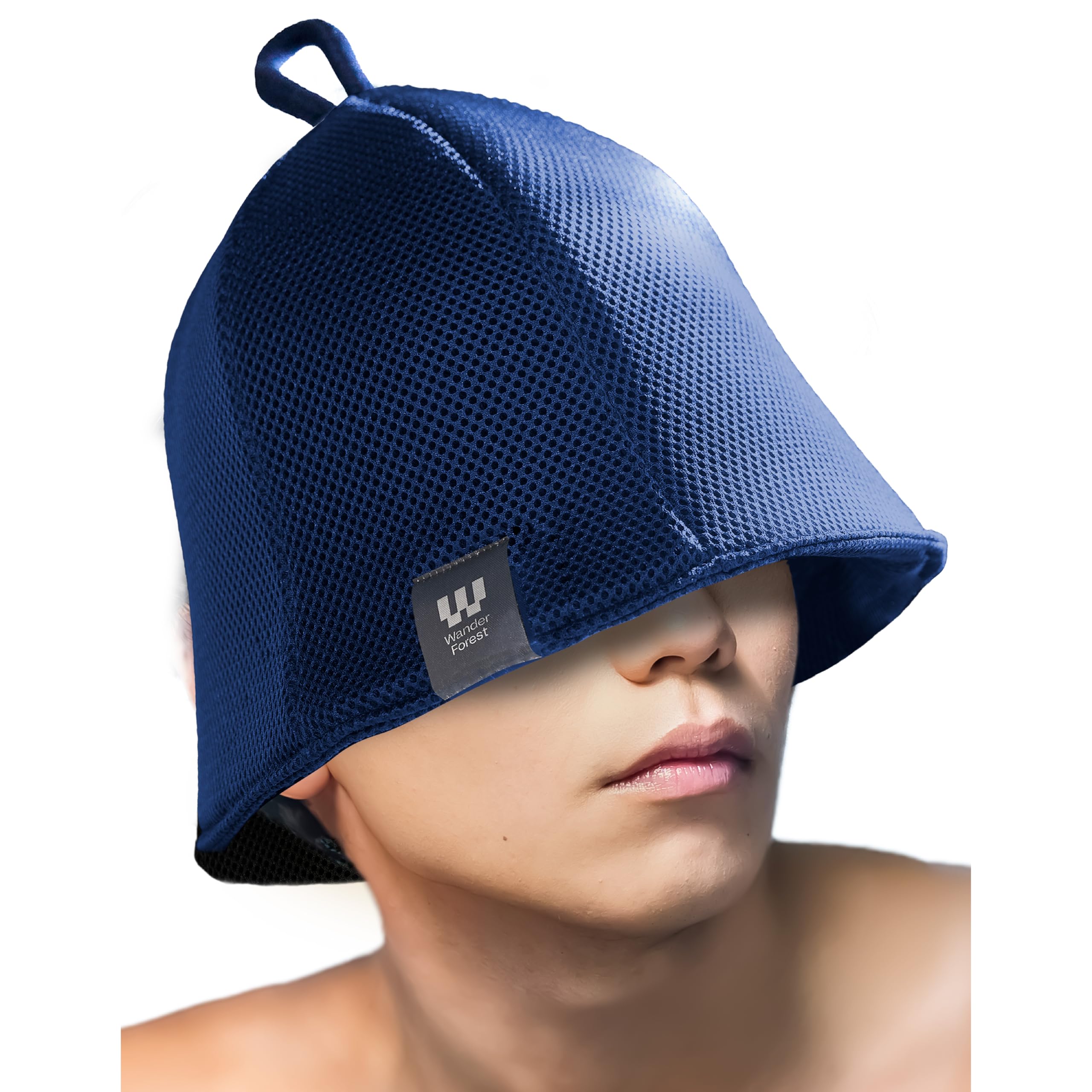 

Wander Forest Sauna Hat Extra Deep for Men and and Damage Navy (Quick-Drying Double-Layer Mesh), Thick, Large, Mesh, Double-Layered, Non-Steamy,
