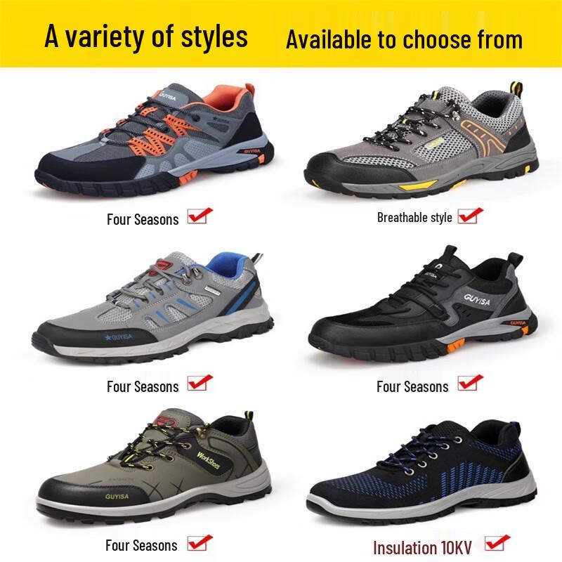 GUYISA Men's Steel Toe Safety Work Shoes