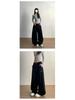 Women's Retro Letter Embroidery Loose Sweatpants - Spring/Summer Casual Crescent Silhouette