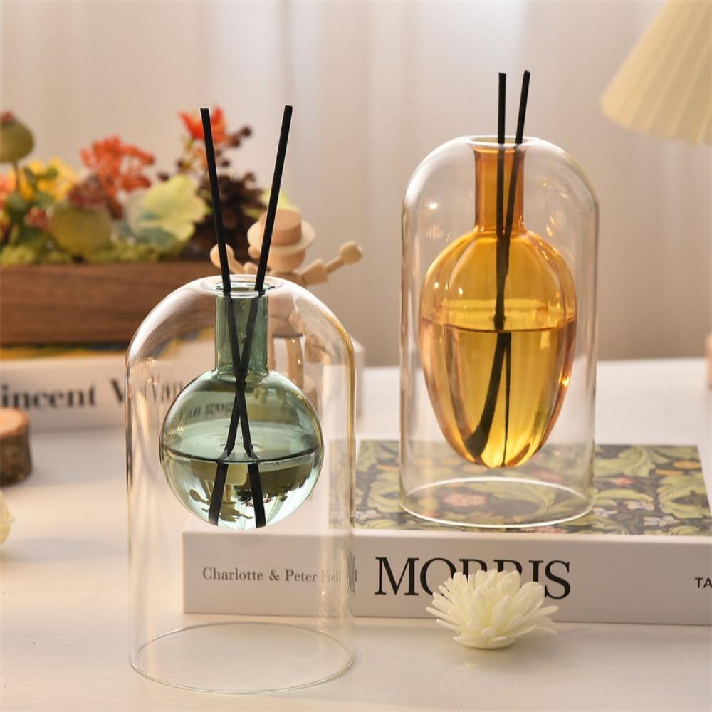 Transparent Coloful Glass Aromatherapy Diffuser Bottle Home Fragrance Essential Oil Container for Modern Home Decorations