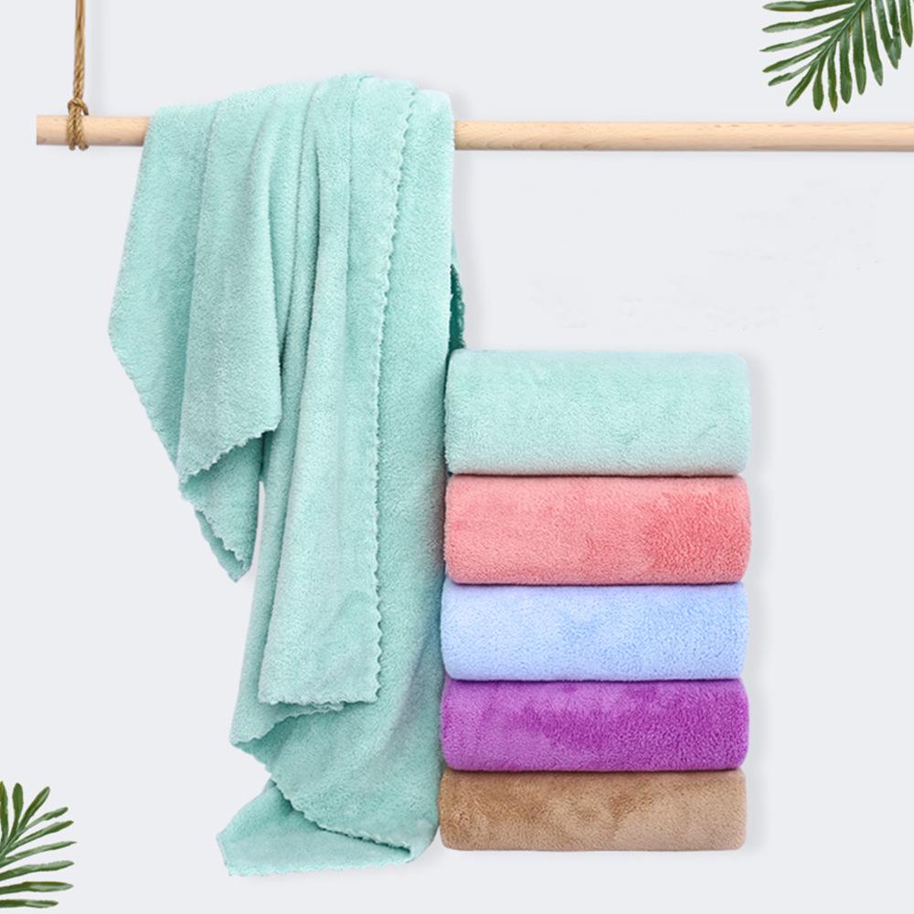 Towels with High Good Density Coral Velvet Cut Edge Beauty Makeup Remover Gift Plush Moisture-wicking Microfiber Towel Bath Towel