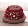 Elderly Winter Hat Women's Grandmother Knitted Warm Hat Middle-aged and Elderly with Thick Woolen Yarn Basin Hat Old Lady Hat