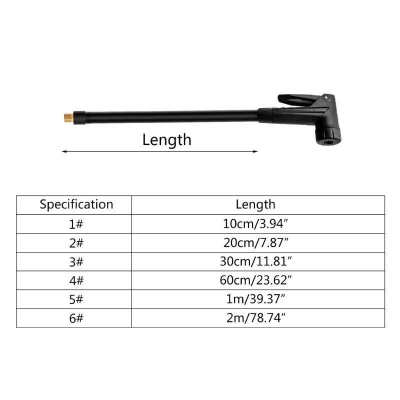 10-200cm Extension TireValve Adaptor TireValve Locking Chuck Quick Connect and Release Tire Inflator Pump Hose Adapter