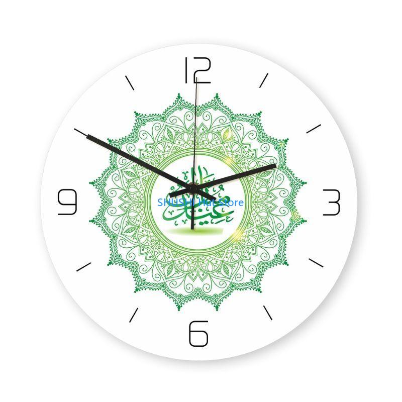 Clock Islamic Muslim Wall Clock Ramadan Event Round Wall Clock Home Office Mosque Digital Azan Desk Clock Decorative D57B