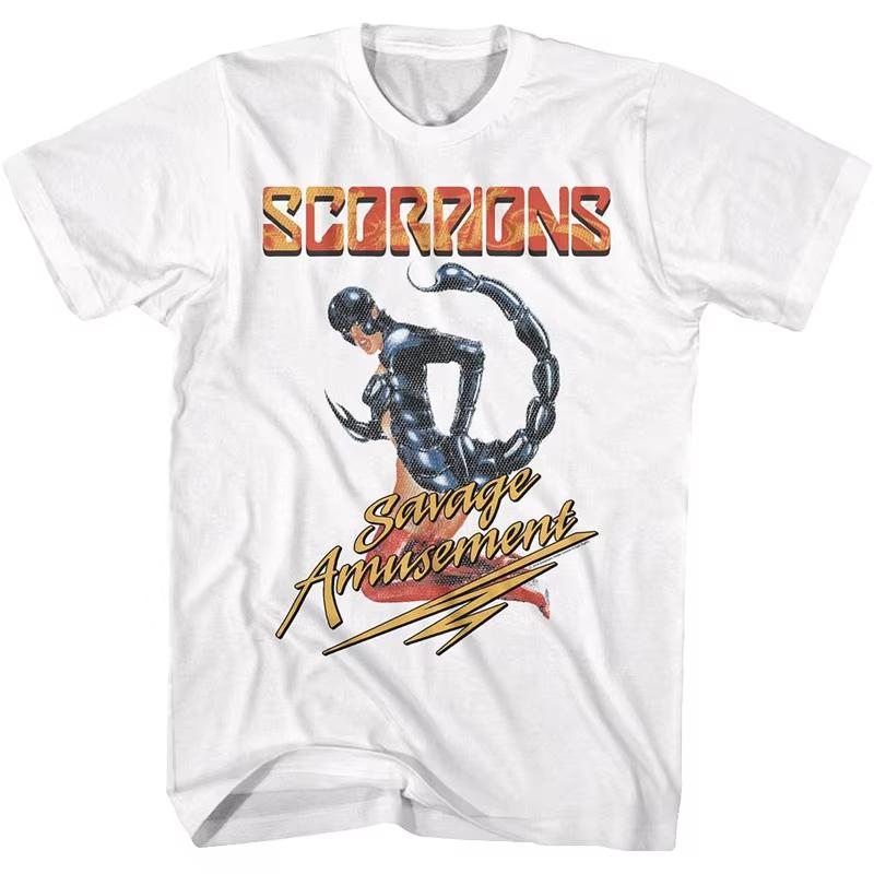 

2025 Рок-гурт Scorpions 1984 Хіп-хоп мода Бавовняні футболки Графічні футболки унісекс Жіночі з коротким рукавом Літня футболка з круглим вирізом M