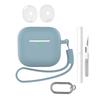 For AirPods 4 Earphone Silicone Case Set with Anti-Lost Keychain, Strap, Ear Tips, Cleaning Pen