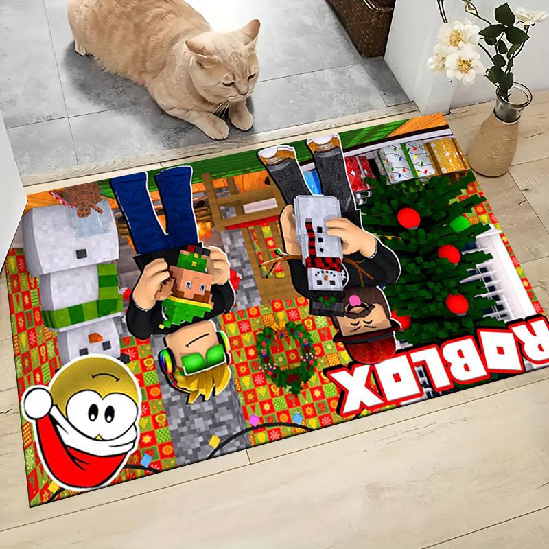 1Pc Elf Shelf Roblox Carpet Rug Soft Washable Antislip Home Living Room Sofa Mats Personalized Christmas Rug