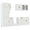 8 Piece Lucca Glossy White Kitchen Cabinet Set Particleboard White