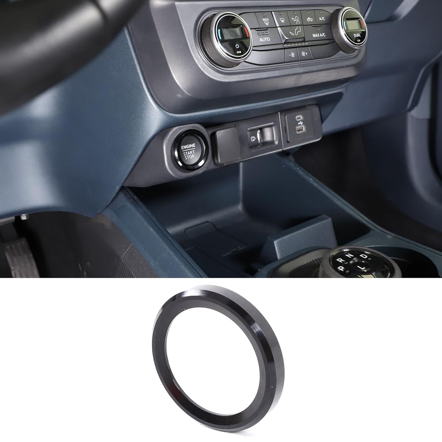 

Aluminum Engine Start Stop Push Button Cover Trim Compatible with Ford Maverick 2022 2023 2024 2025 2026 Car Engine Ignition Start Button Cap чёрный