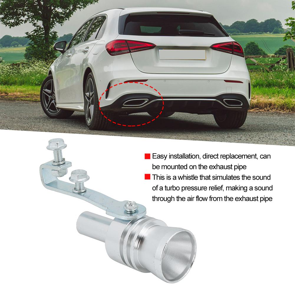 Aluminium Alloy Sound Tail Throat Exhaust Pipe Whistle Car Modified Part TC XL(Black)
