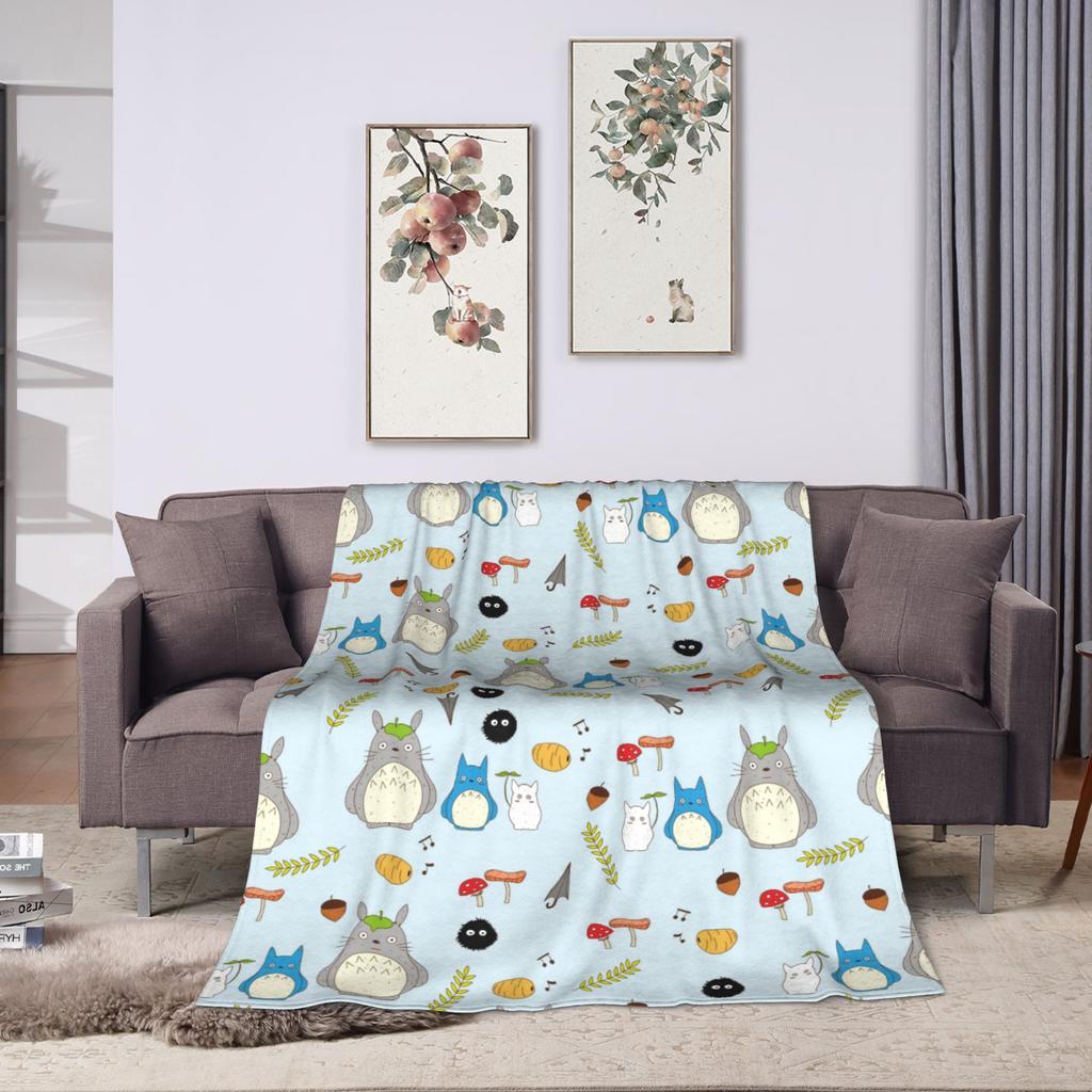 Susuwatari Soot Sprites M-Mononoked Blanket Fleece Print Aways Princessed Super Soft Throw Blankets for Sofa Car Quilt