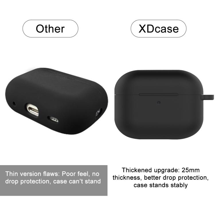 For AirPods Pro 3 XDcase 2.5mm Thick Silicone Earbud Protective Case with Hook
