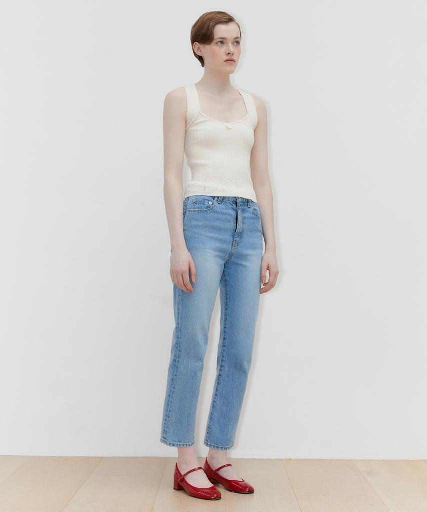 SINOON Scallop Punching Knit Sleeveless (Ivory)