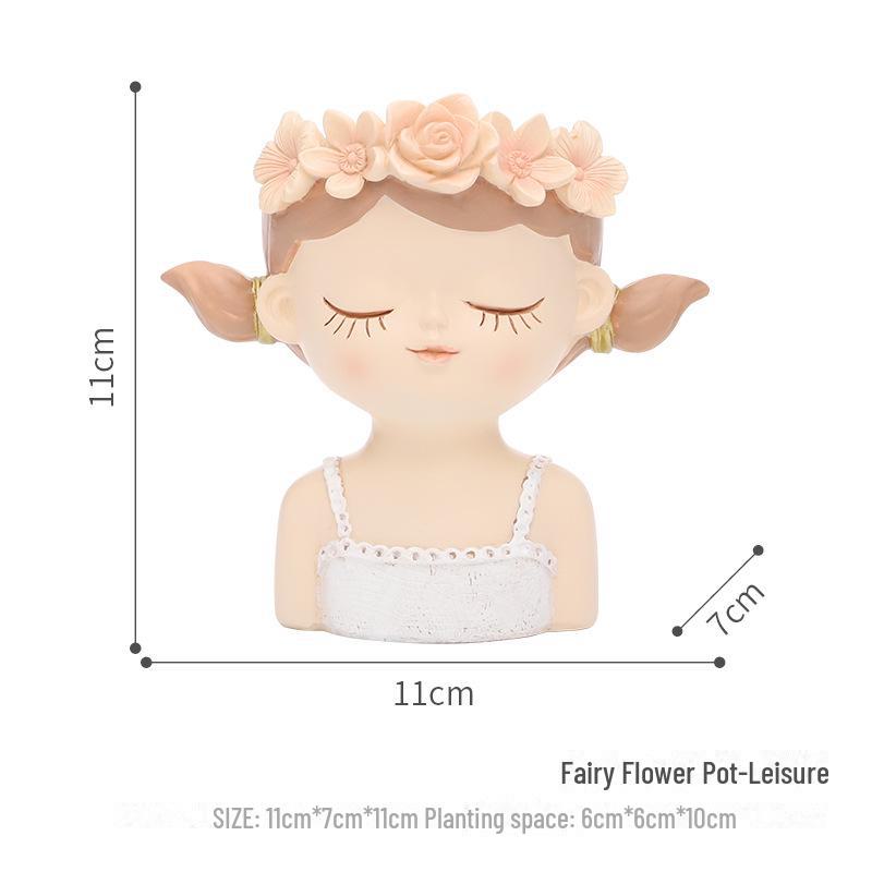 Creative Fairy Resin Mini Flower Pot for Balcony and Desktop Gardening