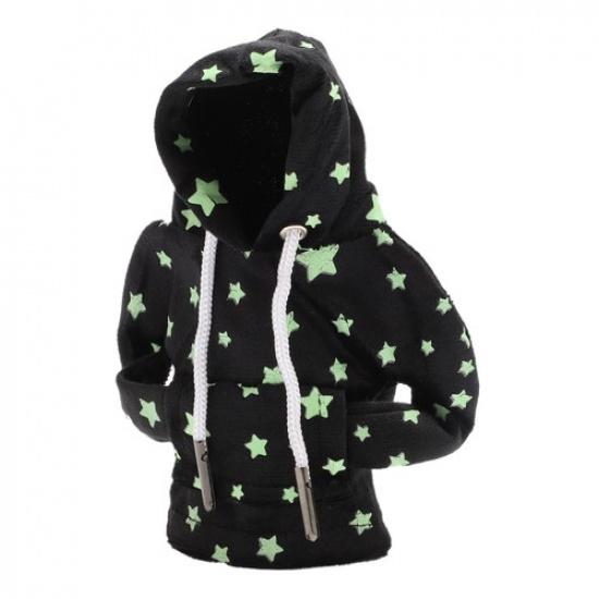 Shift Knob Cover Star Glow in The Dark Pattern Gearstick Hoodie for Car Black