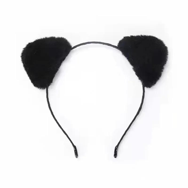 Plush Cat Ears Headband for Women Cartoon Plush Hair Band Anime Cosplay Cute Face Wash Hairband Headware Girls Hair Accessories
