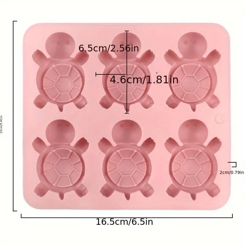 6-Cavity Turtle Silicone Mold, Food Grade Baking Pan for Mousse, Cake, Soap, Candle, DIY Craft