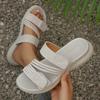 Sandali Bassi a Infradito da Donna Taglie Forti, Scarpe Casual Moda con Lavorazione Intrecciata, Sandali Bassi Estivi a Fascia Singola per Donna