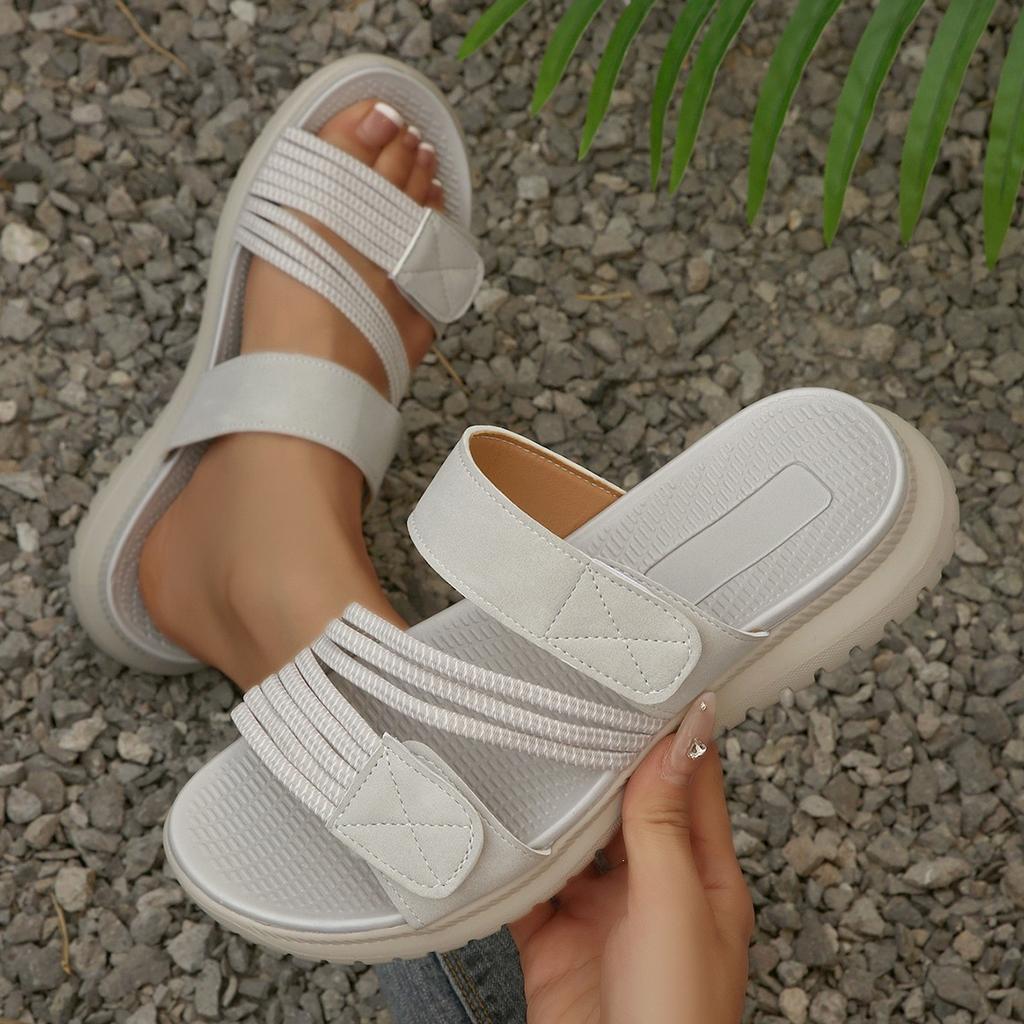 Sandali Bassi a Infradito da Donna Taglie Forti, Scarpe Casual Moda con Lavorazione Intrecciata, Sandali Bassi Estivi a Fascia Singola per Donna